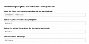 Verarbeitungstätigkeit Elektronischer Zahlungsverkehr DSGVO Tool PDF